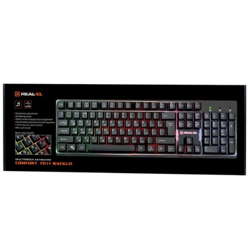 Клавіатура REAL-EL 7011 Comfort Backlit Black (EL123100043)