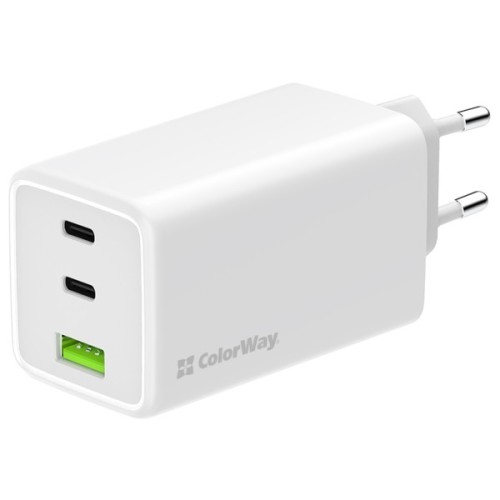 Зарядний пристрій ColorWay C101B GaN Mini 100W PD PPS 2xUSB-C + USB-A white (CW-CHS061PD-WT)