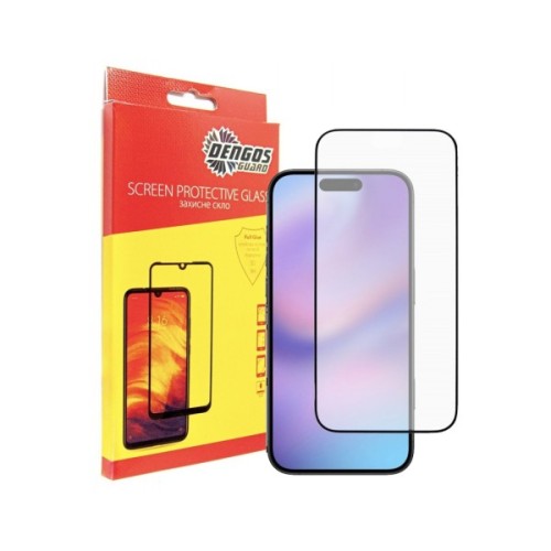 Скло захисне Dengos Full Glue iPhone 17 Black (TGFG-408)