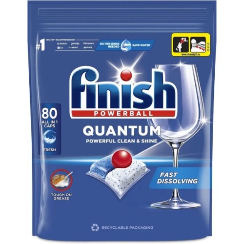 Таблетки для посудомийних машин Finish Quantum All in 1 80 шт. (5908252011490)