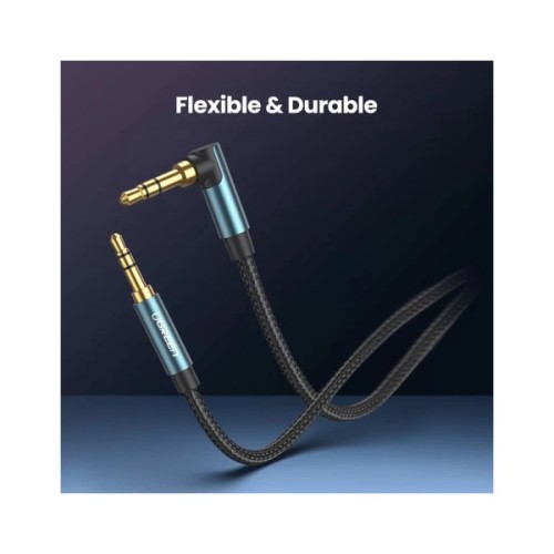 Кабель мультимедійний 3.5mm M to 3.5mm M 1.0m 90° corner AV112 blue Ugreen (60179)
