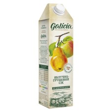 Сік Galicia Яблучно-грушевий прямого віджиму неосвітлений 1 л (4820209560398) Сік Galicia Яблучно-грушевий прямого віджиму неосвітлений 1 л (4820209560398)