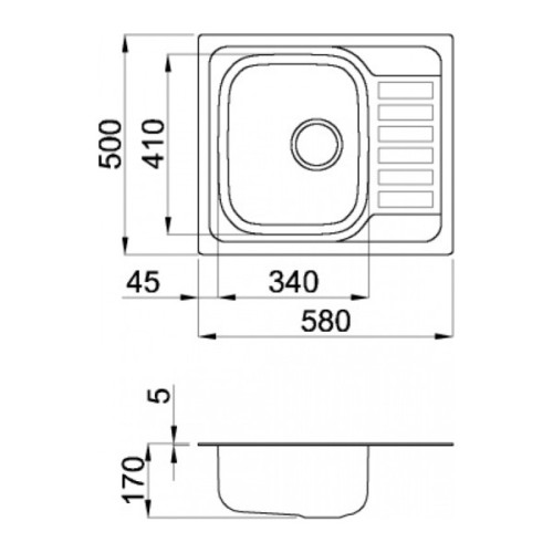 Мийка кухонна Elleci Sky125 SX SATINATO