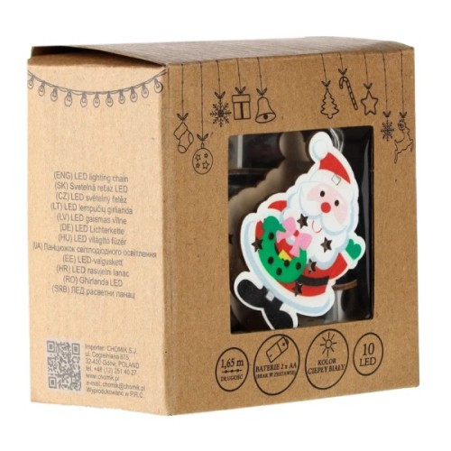 Гірлянда Chomik Санта Клаус 1.65 м 10 LED Теплий білий (5900779854086)