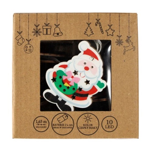 Гірлянда Chomik Санта Клаус 1.65 м 10 LED Теплий білий (5900779854086)