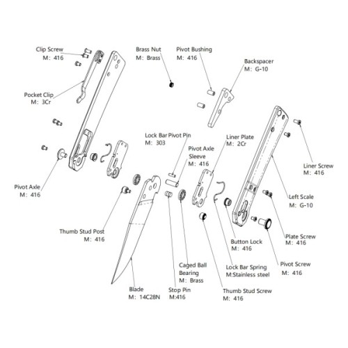 Ніж Hightron Pathwright, 14C28N, G10, чорний, чорний клинок (HK03BLK)