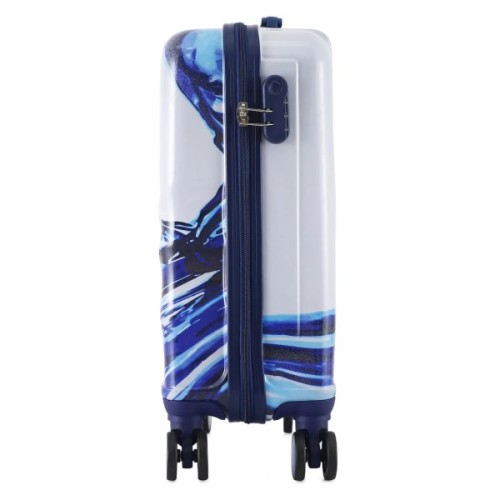 Валіза Semi Line Print 20" S White/Blue (T5653-1)