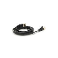 Патч-корд 1.5м UTP cat.7, CU, RJ45, плоский, black Weepda (PCMF-CU7/1.5Bk)