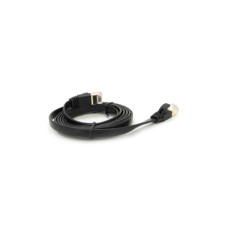 Патч-корд 1.5м UTP cat.7, CU, RJ45, плоский, black Weepda (PCMF-CU7/1.5Bk)