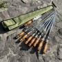 Шампур Metalzavod Набір Ліра 6/1/1 ретро ручка в зеленому чохлі (N6-1-1-SHMP-LIRA-12-RT)