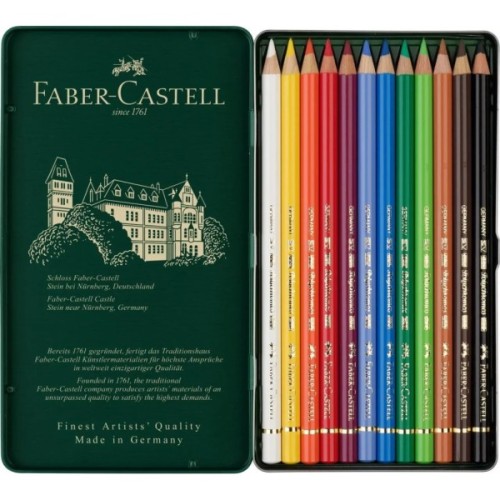 Олівці кольорові Faber-Castell Polychromos, металева коробка, 12 кольорів (110012) (15440)