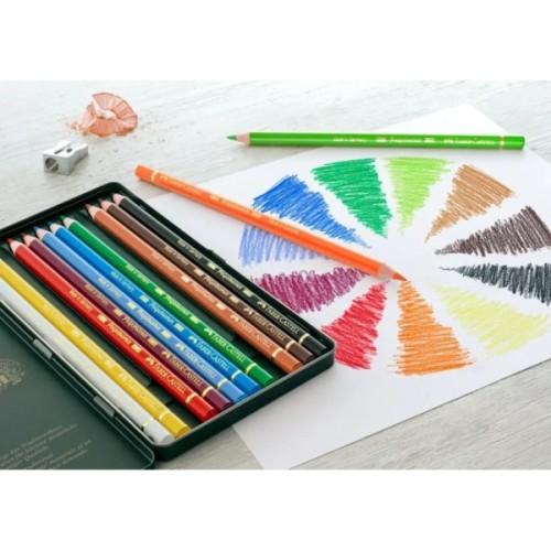 Олівці кольорові Faber-Castell Polychromos, металева коробка, 12 кольорів (110012) (15440)