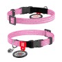 Нашийник для тварин WAUDOG Re-cotton з QR паспортом, пластиковий фастекс XS рожевий (16427)
