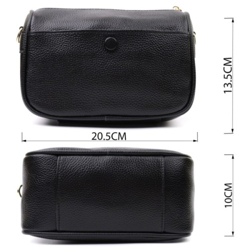 Сумка Vintage З натуральної шкіри Чорна (22590)