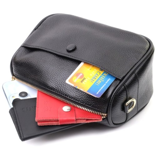 Сумка Vintage З натуральної шкіри Чорна (22590)