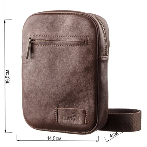 Сумка Shvigel Чоловіча шкіряна Коричнева (19103)