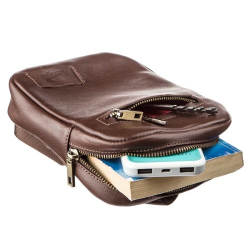 Сумка Shvigel Чоловіча шкіряна Коричнева (19103)