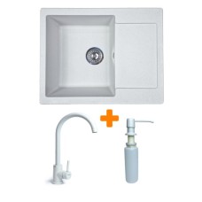 Мийка кухонна Adamant Minimal Old stone + змішувач + дозатор (1824296902310)