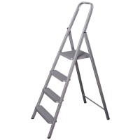 Драбина Eurogold зварна 4-х сходинкова GREY, 156х49х9см, Арт.214 (ЕГ-214 GREY)