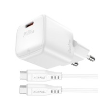 Зарядний пристрій Acefast USB-C 30W Gan A77 mini + USB-C cable Fast Charger White (6974316282853) Зарядний пристрій Acefast USB-C 30W Gan A77 mini + USB-C cable Fast Charger White (6974316282853)