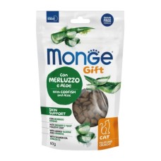 Ласощі для котів Monge Gift Cat Skin support з тріскою і алое 60 г (8009470085045)