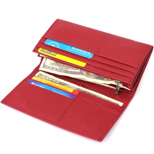 Гаманець ST Leather З натуральної шкіри Червоний (23087)