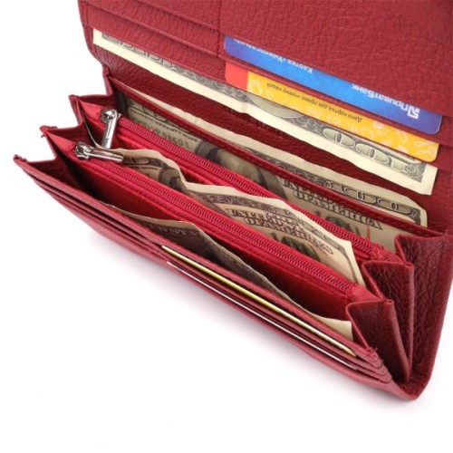 Гаманець ST Leather З натуральної шкіри Червоний (23087)