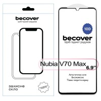 Скло захисне BeCover Nubia V70 Max 10D Black (713557)