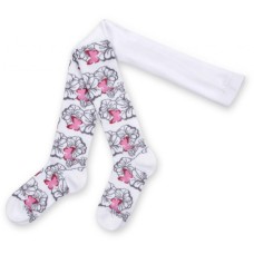 Колготки дитячі BNM з сірими квіточками на білому фоні (M0C0301-0979-3G-gray white)