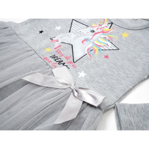 Плаття дитяче POP FASHION з єдинорогом (6738-98G-gray)