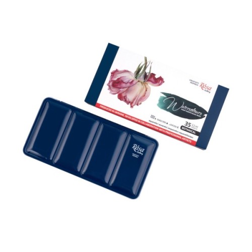 Акварельні фарби Rosa Gallery Bontanical, 35 кольорів 2,5мл, кювета, Індіго (4823098540724)