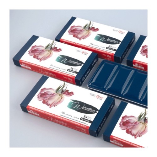 Акварельні фарби Rosa Gallery Bontanical, 35 кольорів 2,5мл, кювета, Індіго (4823098540724)