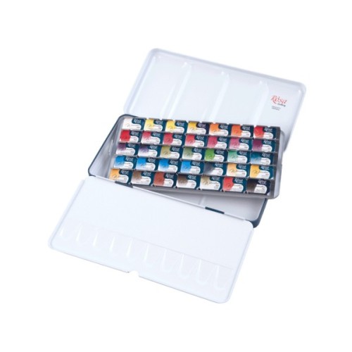 Акварельні фарби Rosa Gallery Bontanical, 35 кольорів 2,5мл, кювета, Індіго (4823098540724)