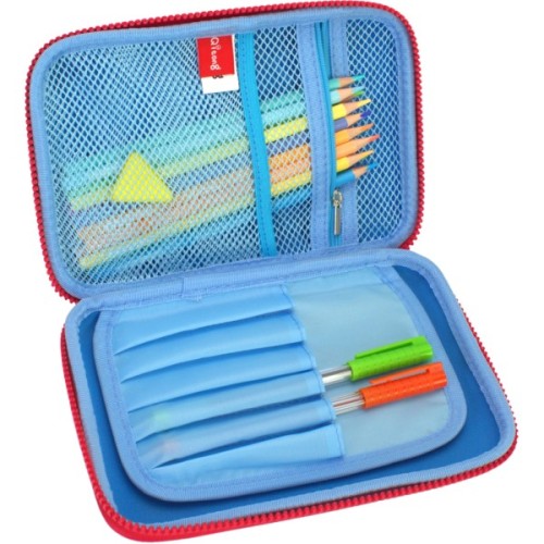 Пенал Cool For School з тисненням 1 відділення Блакитний (QT-5661-Blue)