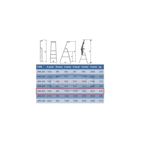 Драбина ELKOP cтремянка 6сх. верхя сходинка-1,2м (JHR 506)