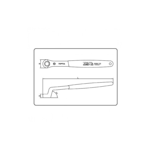 Ключ Toptul ізольований накидний (кут 75°) 21мм 1000V VDE (AAAW2121V4)