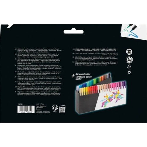 Фломастери Faber-Castell пензлики Black Edition, 50 кольорів (33038)