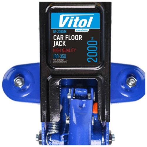 Домкрат Vitol DP-20009K, підкатний, гідравлічний, 2т, min 135мм, max 335мм, валіза (DP-20009K)