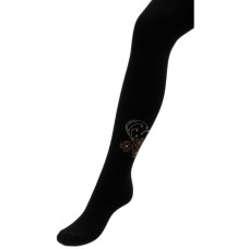 Колготки дитячі BNM з квітами зі страз (M0C0302-1183-11G-black)