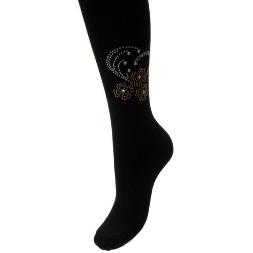 Колготки дитячі BNM з квітами зі страз (M0C0302-1183-11G-black)