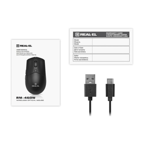 Мишка REAL-EL RM-460W Wireless/Bluetooth Black (EL123200048)
