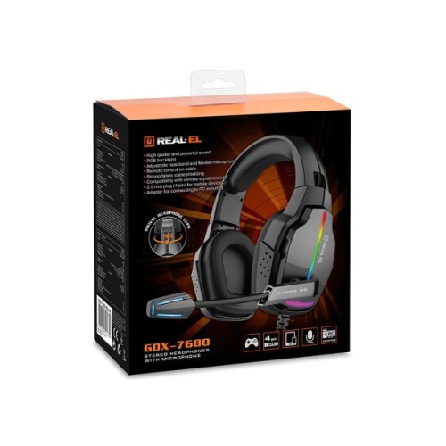 Навушники REAL-EL GDX-7680 Black (EL124100046)