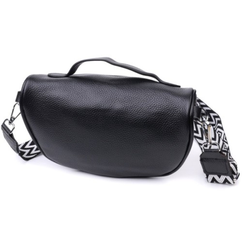 Сумка Vintage Жіноча через плече з натуральної шкіри Чорна (22655)