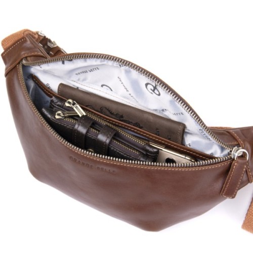 Сумка Grande Pelle Поясна Руда (11315)