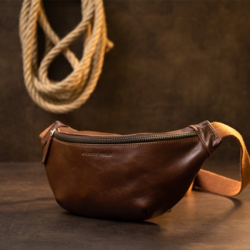 Сумка Grande Pelle Поясна Руда (11315)