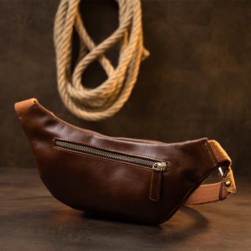 Сумка Grande Pelle Поясна Руда (11315)