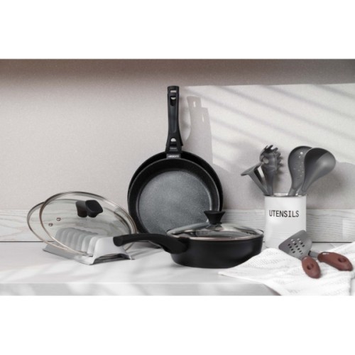 Сковорода Ardesto Gemini Livorno, 24см, алюміній, чорний (AR1224A)