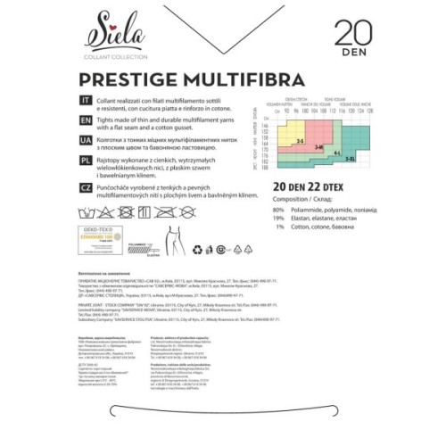 Колготи Siela Prestige Multifibra 20 Den Daino - 5XL (4823116917699)