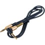 Кабель мультимедійний 3.5mm M to 3.5mm M 1.0m 90° corner Black HOCO (6957531025665)