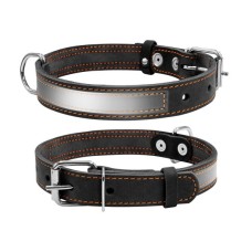 Нашийник для тварин Collar зі світловідбиваючою стрічкою Ш 25 мм Д 38-50 см чорний (02491)